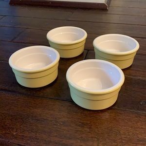 Set of 4 CERMER Yellow Ramekins, holds 4 ounces each